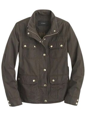 J. Crew Downtown Field Jacket Military Inspired Water Resistant 100% Cotton